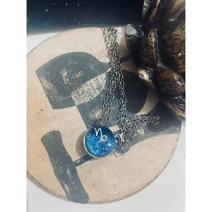 Capricorn BLUE GLOBE ZODIAC STAR SIGN HOROSCOPE NECKLACE